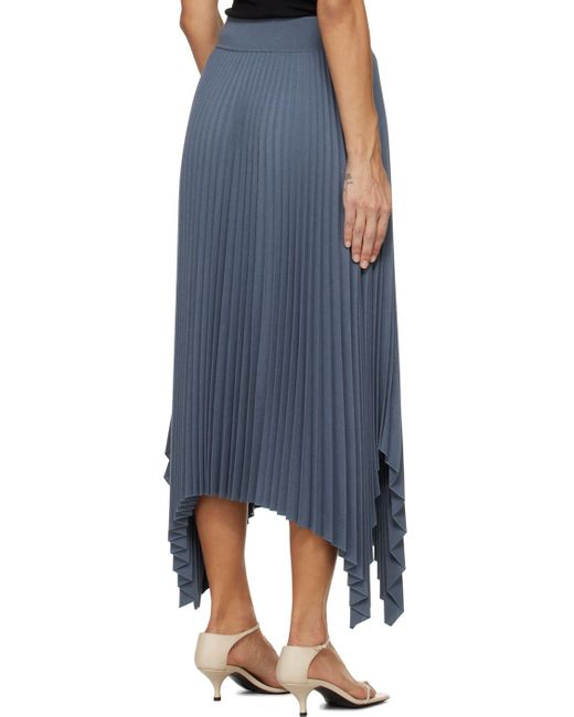 Joseph Blue Plissé Asymmetric Skirt