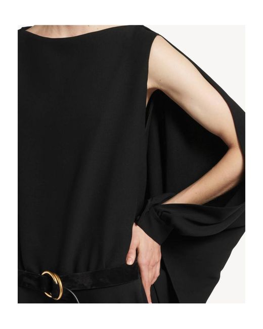 Balenciaga Black Silk-Wool Balloon Maxi Dress