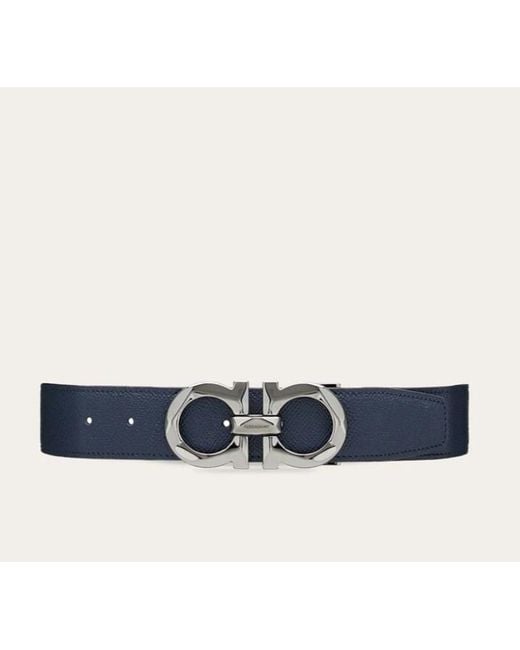 Ferragamo White Ferragamo Reversible Gancini Belt for men