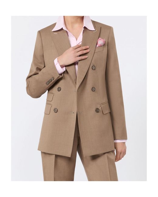 Max Mara Brown Long-Sleeved Suit Jacket