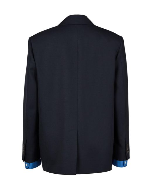 Miu Miu Blue Long-Sleeved Suit Coat