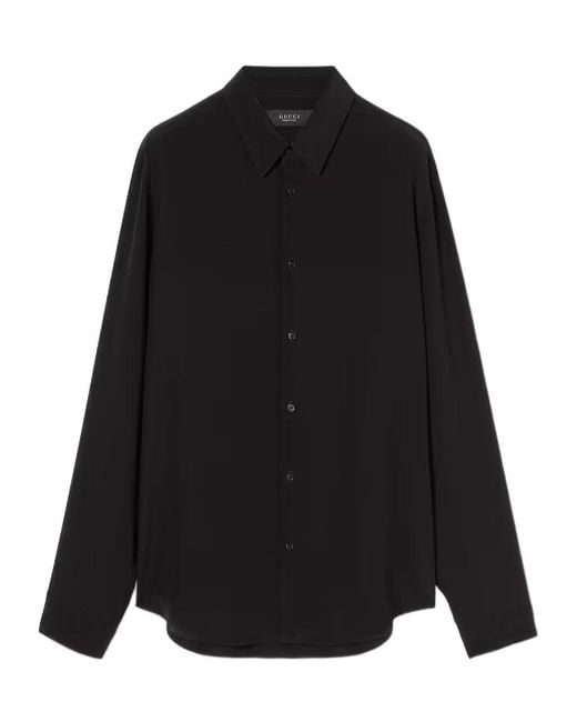 Gucci Black Collared Long-Sleeve Shirt for men