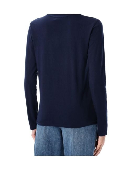 Polo Ralph Lauren Blue Logo Embroidered Long Sleeved T-Shirt