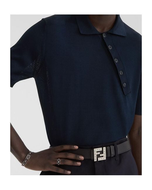Fendi White Ff Squared Reversible Belt for men
