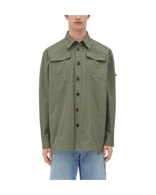 Bottega Veneta Green Light Cotton Twill Overshirt for men