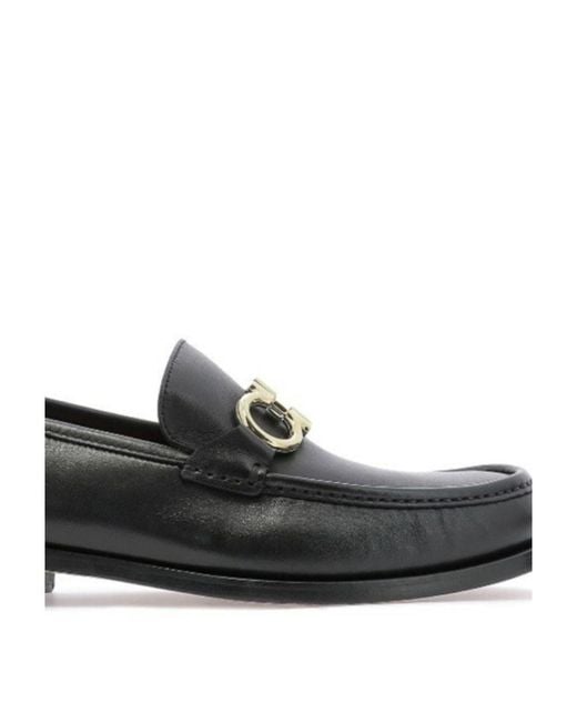 Ferragamo Black Ferragamo Gancini Ornament Loafers for men