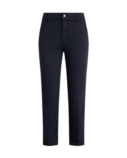 Liu Jo Blue High-Rise Cropped Trousers