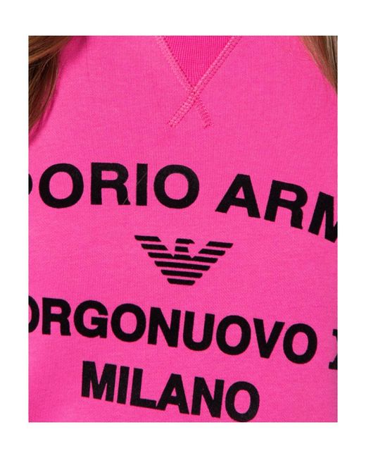 Emporio Armani Pink Round-Neck Sports Sweater