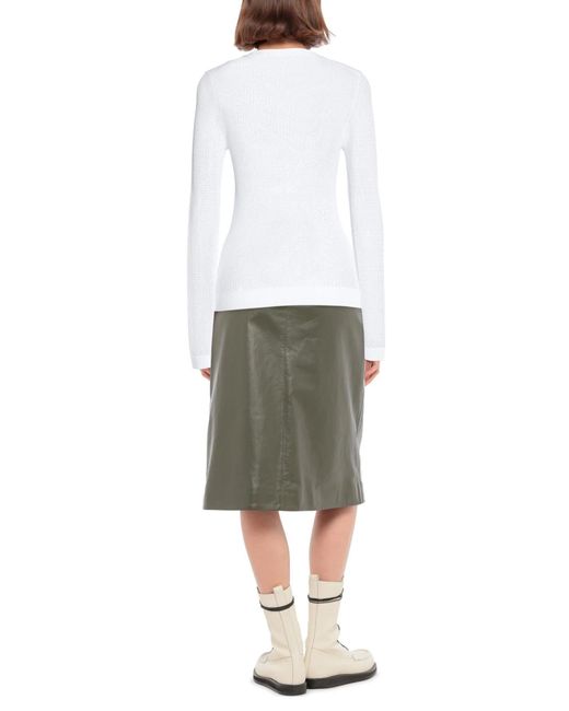 Dolce & Gabbana White Solid Lightweight Knit Sweater