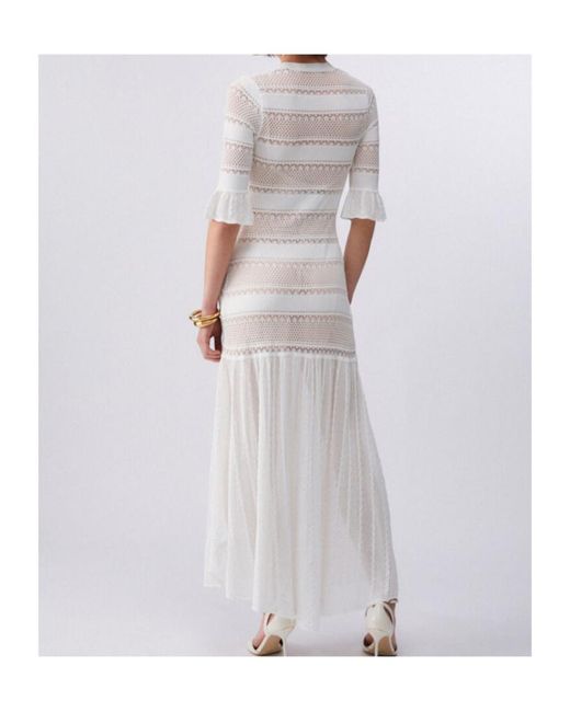Liu Jo White Openwork Maxi Dress