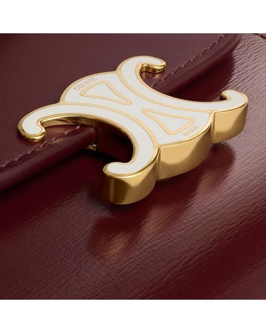 Céline Red Small Flap Wallet Triomphe