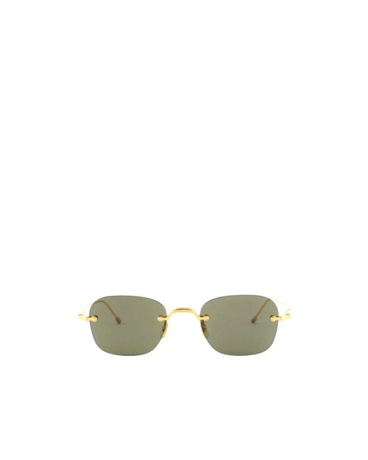 Thom Browne Green Rimless Rectangular Sunglasses for men