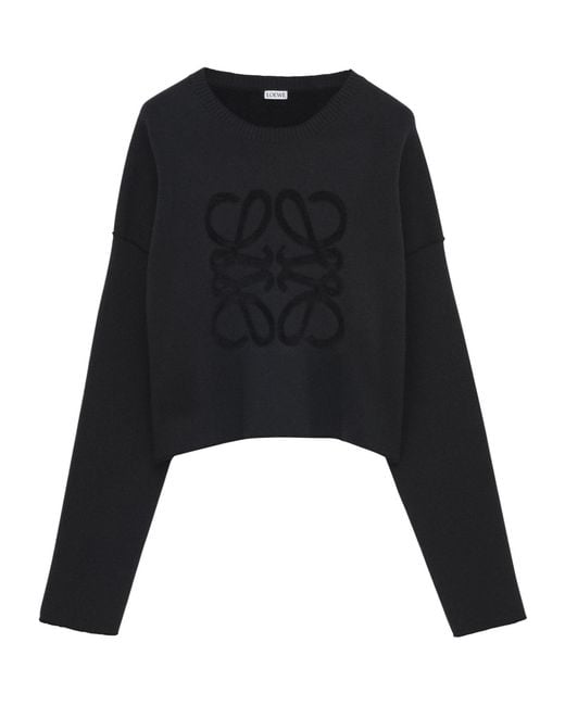 Loewe Black Logo Crew Neck Sweater