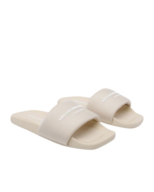 Alexander Wang White Aw Pool Slides