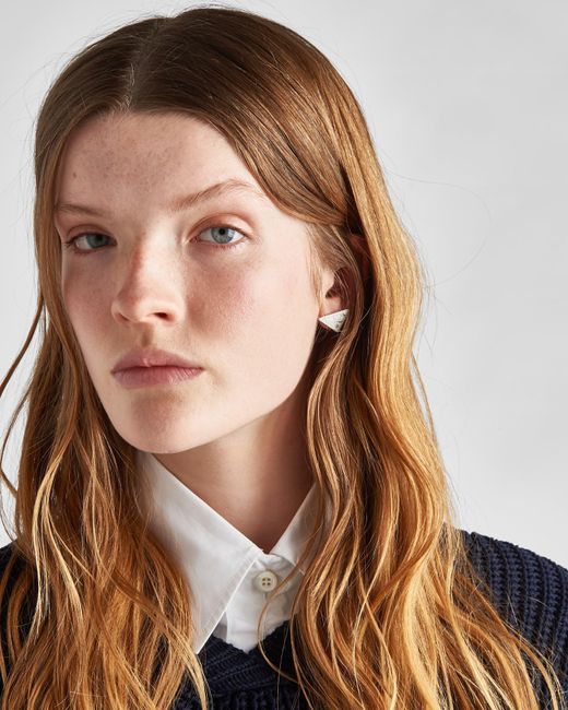 Prada White Symbole Earrings