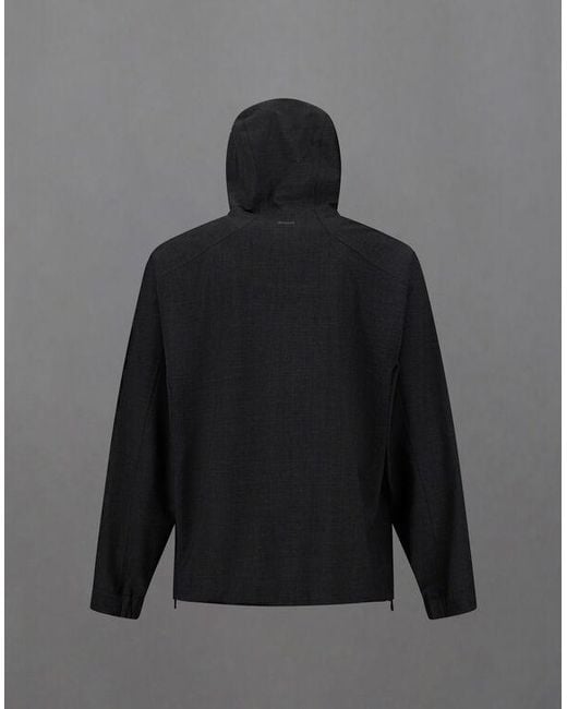 Herno Black Hooded Zip-Front Jacket for men