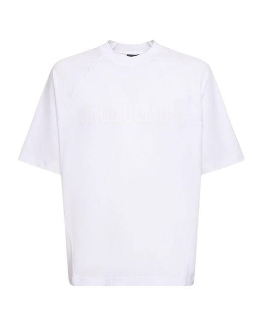 Jacquemus White T-Shirt 'Typo' for men