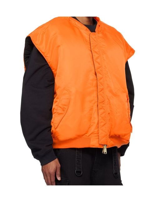 Vetements Black Zip-Up Quilted Vest for men