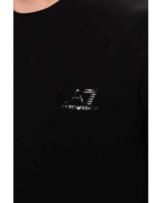 Emporio Armani Black Logo Print T-Shirt for men