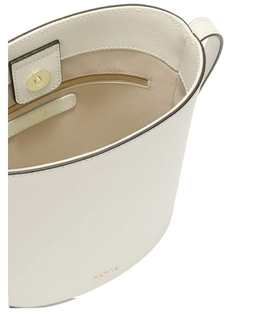 Furla White Roxie Mini Bucket Bag