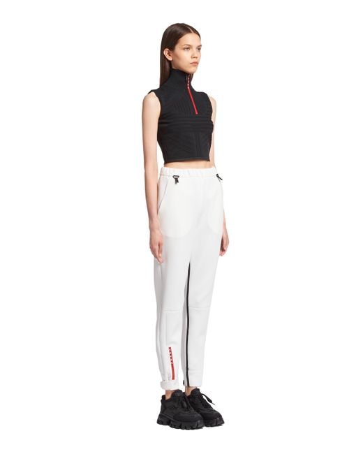 Prada White Recycled Double Jersey Pants