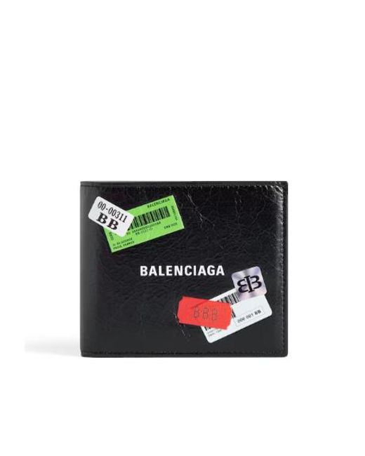 Balenciaga Black Cash Square Wallet for men