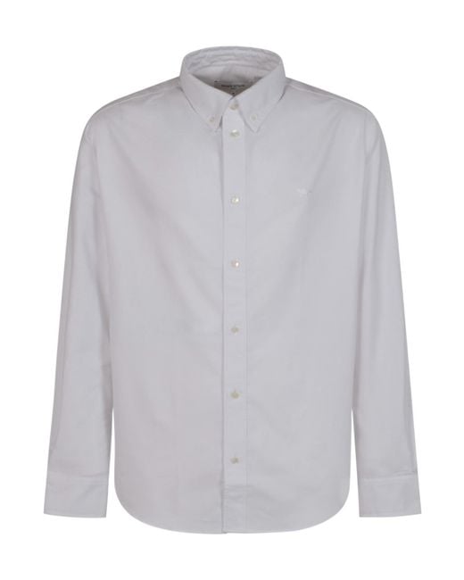 Maison Kitsuné White Maison Kitsuné Button-Up Long-Sleeved Shirt for men