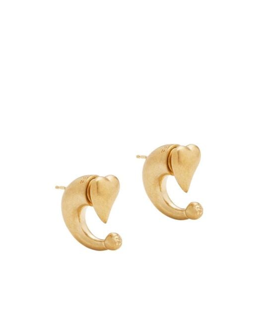 Fendi Metallic Heartbeat Earrings