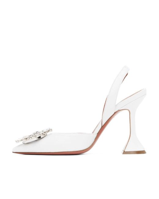 AMINA MUADDI White High-Heeled Shoes With Pointed Heels