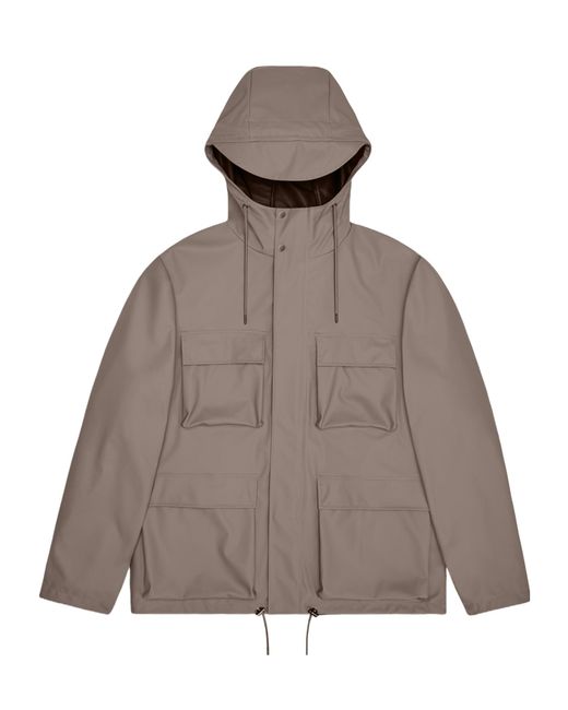 Rains Brown Hooded Jacket for men