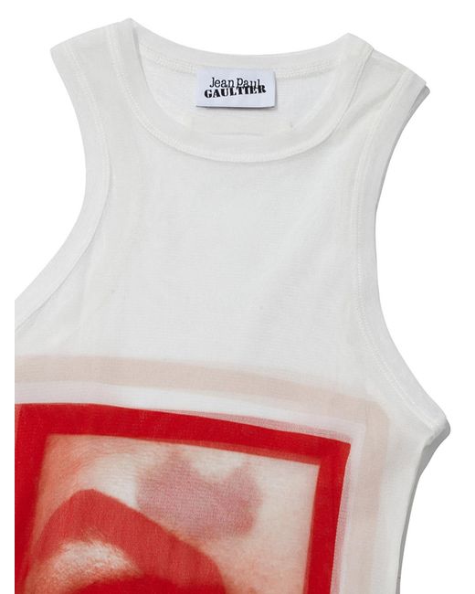 Jean Paul Gaultier White Eye Print Mini Dress