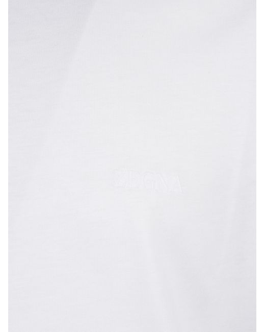 Zegna White Short-Sleeved Crewneck T-Shirt for men