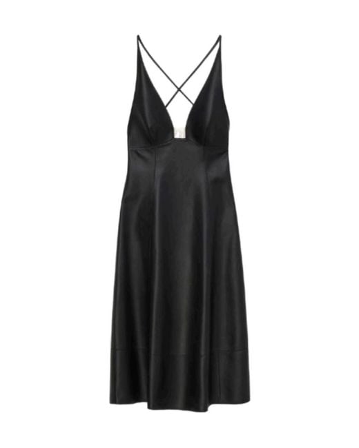 Loewe Black Anagram V-Neck Strappy Dress