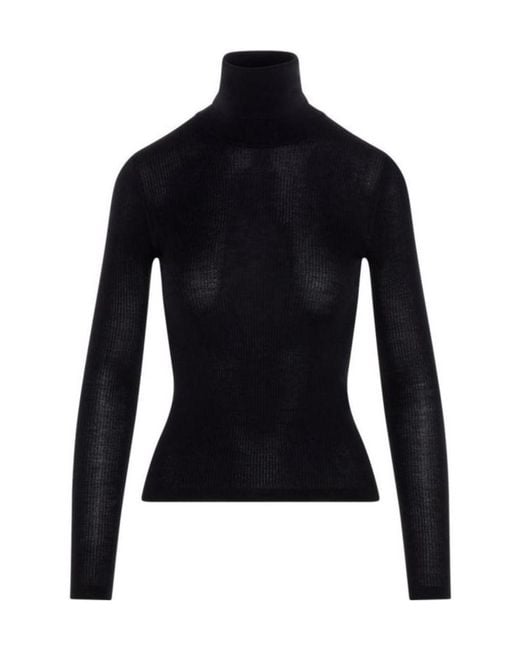 Saint Laurent Blue Turtleneck Knitted Jumper