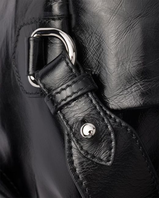 Prada Black Leather Shoulder Bag for men