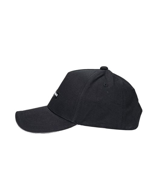 Emporio Armani Blue Logo-Patch Curved Peak Baseball Cap for men