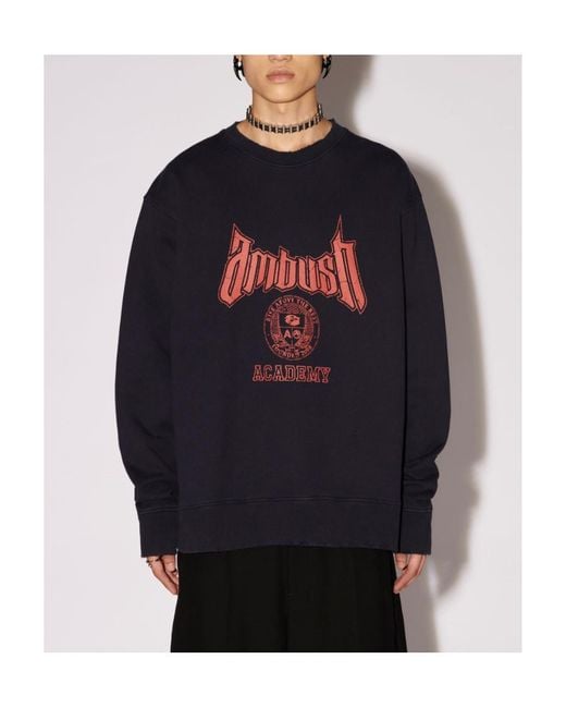 Ambush Blue Logo Cotton Sweatshirt for men