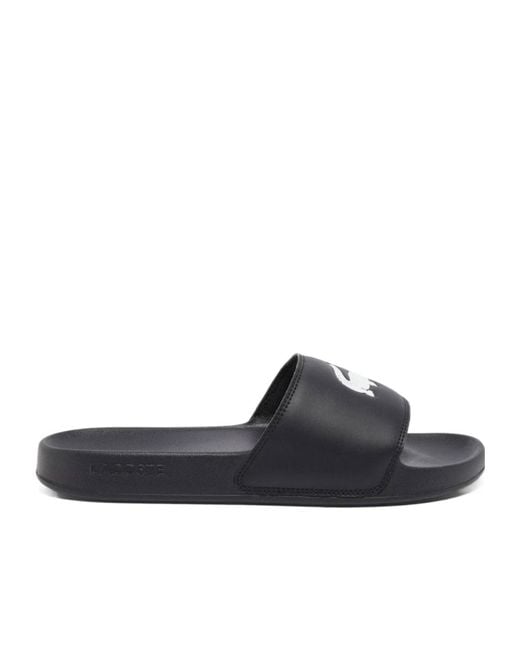 Lacoste Black Serve Pool Slides for men