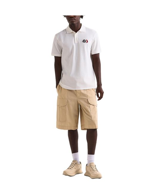 Moncler White Short Sleeve Polo Shirt for men