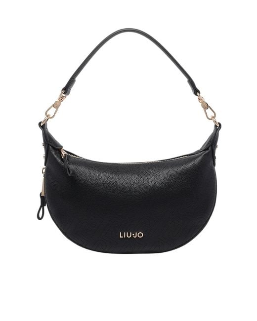 Liu Jo Black Logo Plaque Shoulder Bag