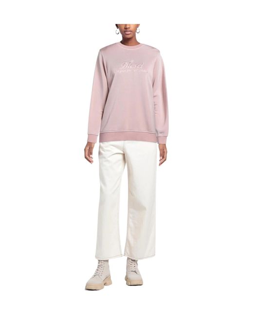 DIESEL Pink Solid Color Sweatshirt