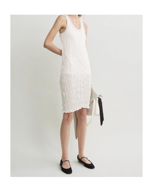Totême White Totême Crinkled Knit Tank Knitted Dress