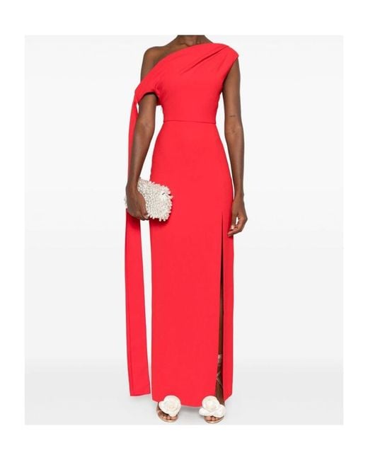 Solace London Red Irina Midi Dress