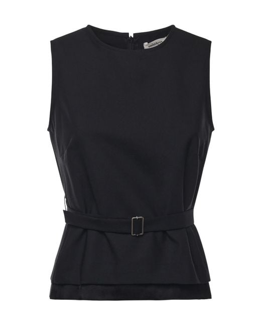 Ottod'Ame Black Ottod'Ame Belted Sleeveless Top