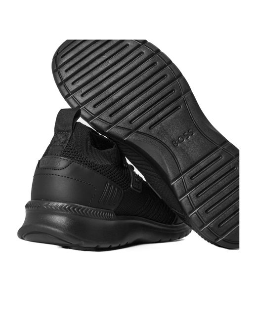 Boss Black Solid Color Sneakers for men