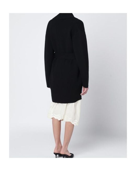 Totême  Black Totême Single-Breasted Belted Coat