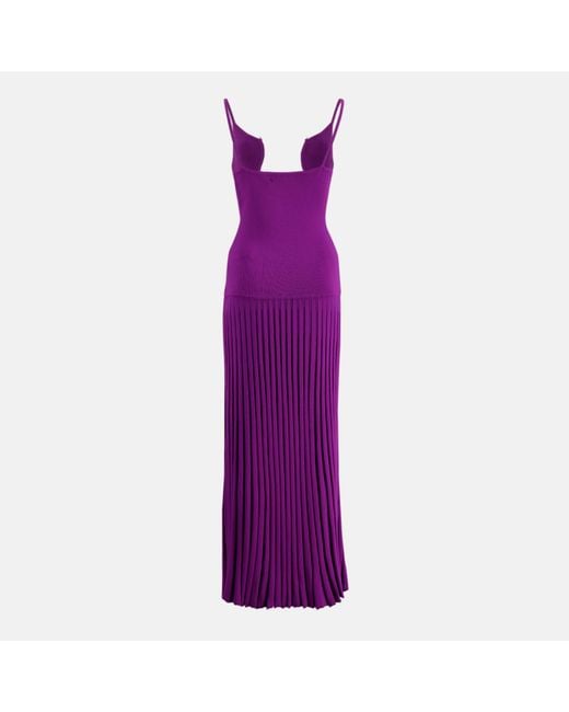 Christopher Esber Purple Salacia Wired Cut-Out Maxi Dress