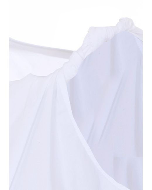 Twinset White Ruched Sleeveless Top