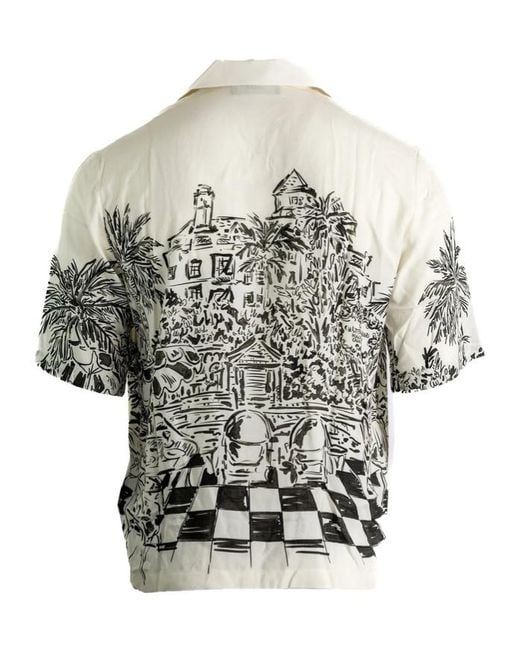 Amiri White Pattern-Printed Short-Sleeved Shirt for men