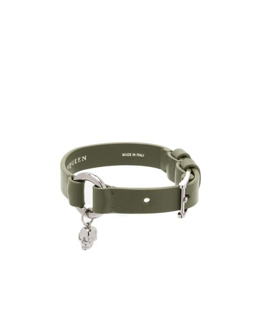 McQueen Green Skull Ring Bracelet for men